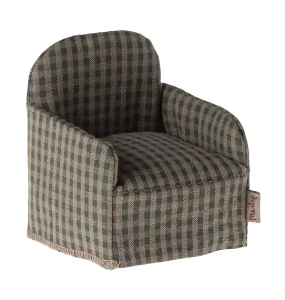 Janie and Jack Dolls-Chair, Mouse - green checker