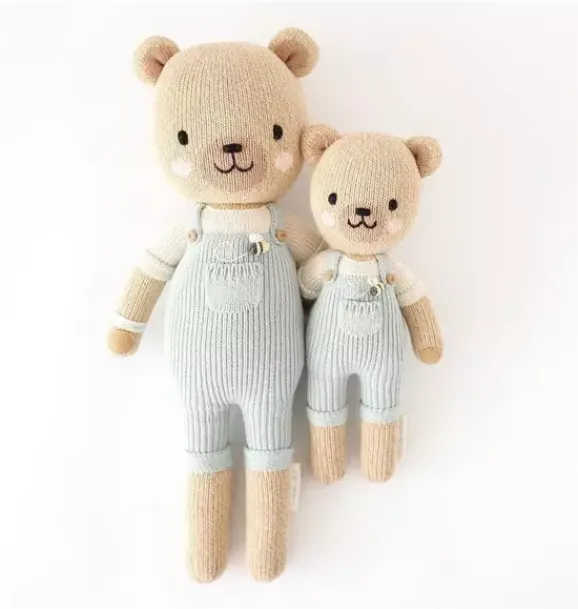 Janie and Jack Stuffed Animals-Charlie the honey bear light/pastel blue