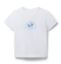 Janie and Jack Tees-Chase The Wave Tee white