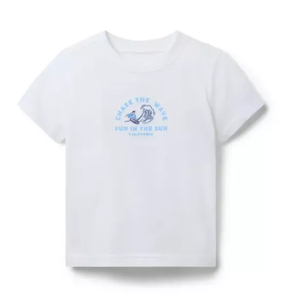 Janie and Jack Tees-Chase The Wave Tee white