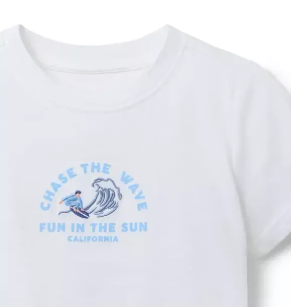 Janie and Jack Tees-Chase The Wave Tee white