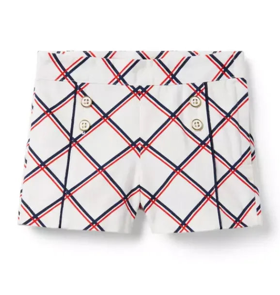 Janie and Jack Skirts & Shorts-Checked Canvas Short jet ivory check