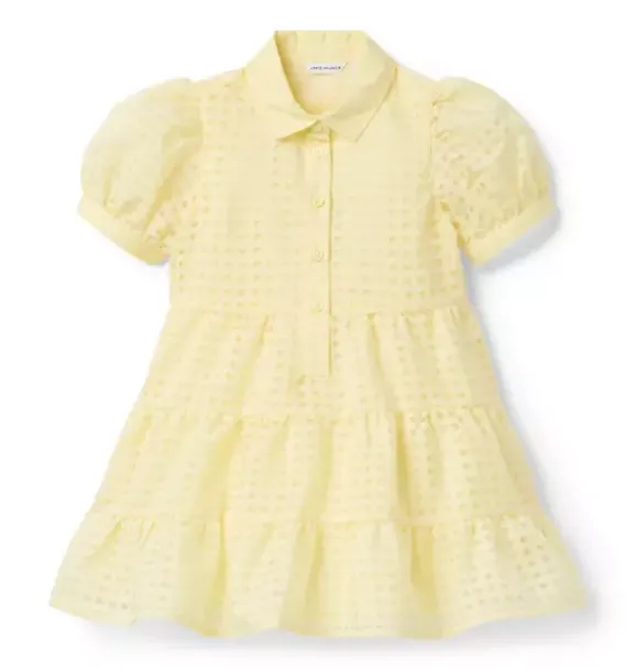 Janie and Jack Dresses-Checked Organza Dress buttermilk check