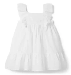 Janie and Jack Dresses-Checked Ruffle Dress white check