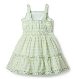Janie and Jack Dresses-Checked Ruffle Dress green fields check
