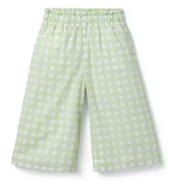 Janie and Jack Pants|Matching Sets-Checked Wide Leg Pant green fields check