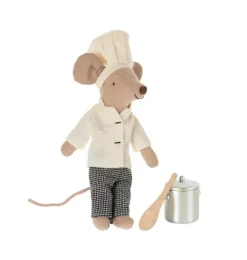 Janie and Jack Dolls-Chef mouse w. soup pot and spoon multi