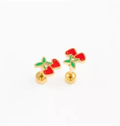 Janie and Jack Kids Accessories|Jewelry-Cherries Stud Earrings red