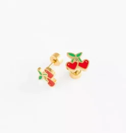 Janie and Jack Kids Accessories|Jewelry-Cherries Stud Earrings red