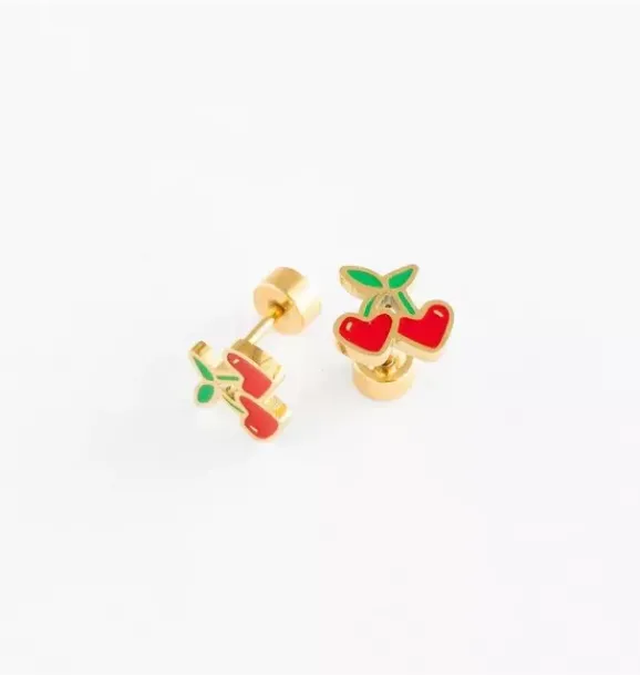 Janie and Jack Kids Accessories|Jewelry-Cherries Stud Earrings red