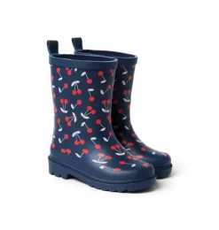 Janie and Jack Shoes-Cherry Rain Boot merchant marine cherry