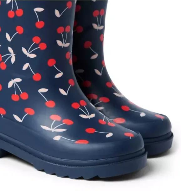 Janie and Jack Shoes-Cherry Rain Boot merchant marine cherry