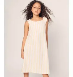 Janie and Jack Kids Pajamas|Petite Plume-Children's Twill Nightgown in Sunny Stripe yellow