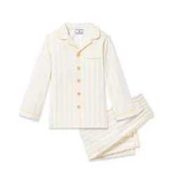 Janie and Jack Kids Pajamas|Petite Plume-Children's Twill Pajama in Sunny Stripe yellow