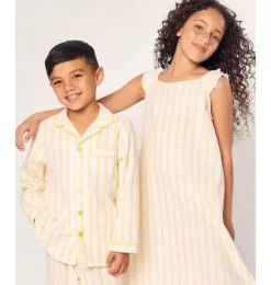 Janie and Jack Kids Pajamas|Petite Plume-Children's Twill Pajama in Sunny Stripe yellow