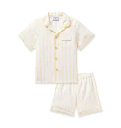 Janie and Jack Kids Pajamas|Petite Plume-Children's Twill Short Set in Sunny Stripe yellow