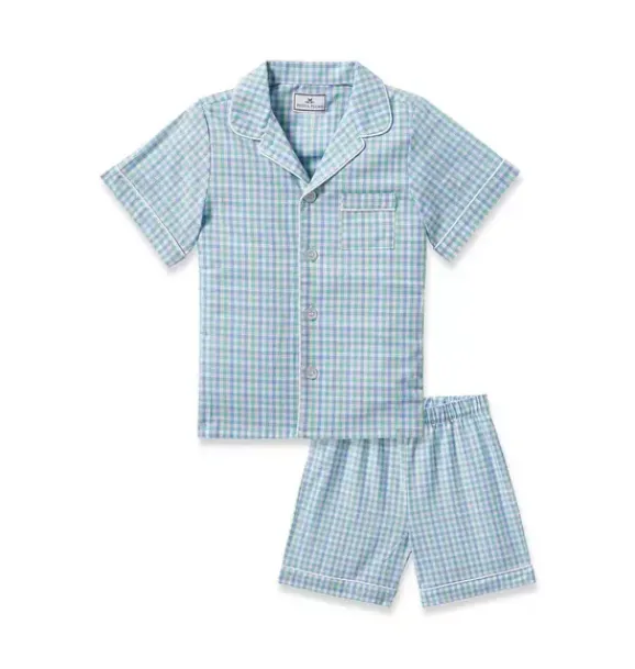 Janie and Jack Kids Pajamas|Petite Plume-Childrens Twill Short Set in spring gingham