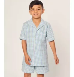 Janie and Jack Kids Pajamas|Petite Plume-Childrens Twill Short Set in spring gingham