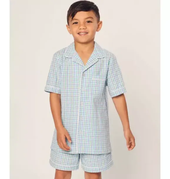 Janie and Jack Kids Pajamas|Petite Plume-Childrens Twill Short Set in spring gingham