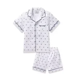 Janie and Jack Kids Pajamas|Petite Plume-Children's Twill Short Set in Buzzing Bees white