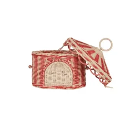 Janie and Jack Storage-Circus Tent Basket - red & straw