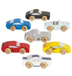 Janie and Jack Vehicles-Classic en Sports Cars - 7 Piece wood