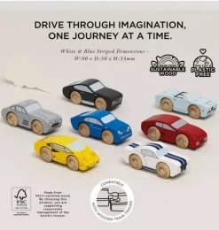 Janie and Jack Vehicles-Classic en Sports Cars - 7 Piece wood