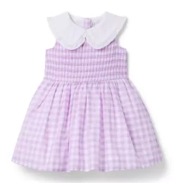 Janie and Jack Dresses-Collared Gingham Dress alpine purple gingham