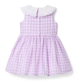 Janie and Jack Dresses-Collared Gingham Dress alpine purple gingham