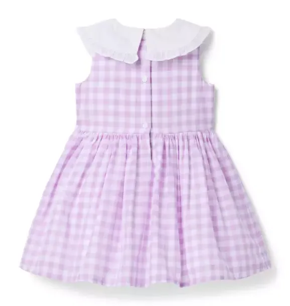 Janie and Jack Dresses-Collared Gingham Dress alpine purple gingham