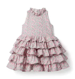 Janie and Jack Dresses-Colleen's Orchard Dress Made With Liberty Fabric white colleen's orchard print