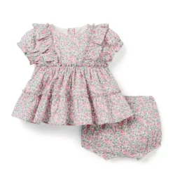 Janie and Jack Online Exclusives|Sets-Colleen's Orchard Matching Baby Set Made With Liberty Fabric white colleen's orchard print