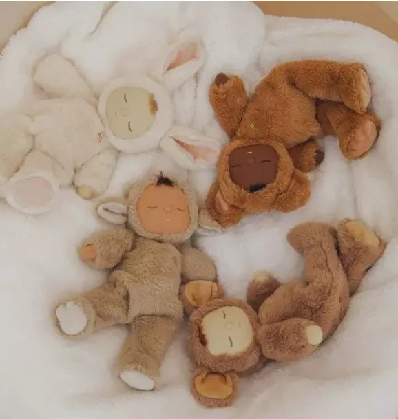 Janie and Jack Stuffed Animals-Cozy Dinkums Lamby Pip brown
