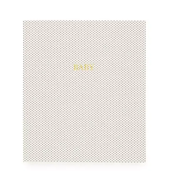Janie and Jack Desk Accessories-Baby Book cream and black pindot