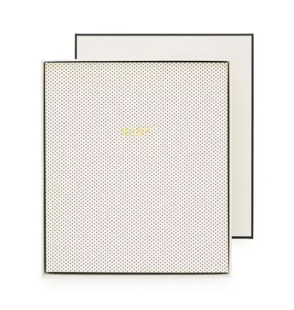 Janie and Jack Desk Accessories-Baby Book cream and black pindot