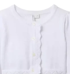 Janie and Jack Sweaters & Sweatshirts-Crochet Trim Cropped Cardigan white