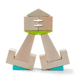 Janie and Jack Development Toys-Crooked Towers Wooden Blocks multi-color