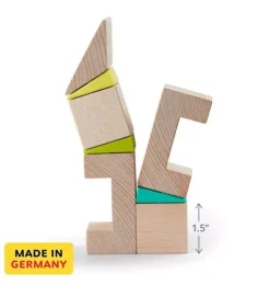 Janie and Jack Development Toys-Crooked Towers Wooden Blocks multi-color