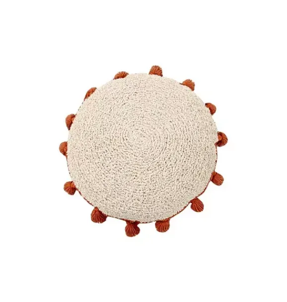Janie and Jack Decorative Pillows And Throws-Cushion Circle Terracota natural & terracota
