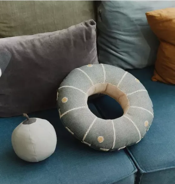 Janie and Jack Decorative Pillows And Throws-Cushion Interactive UFO natural and trazo green
