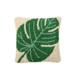 Janie and Jack Decorative Pillows And Throws-Cushion Monstera natural and monstera green