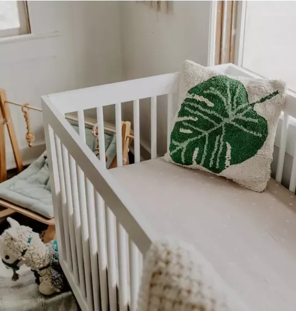 Janie and Jack Decorative Pillows And Throws-Cushion Monstera natural and monstera green