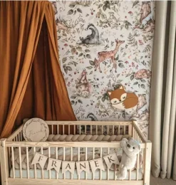 Janie and Jack Wallpaper-Cute Forest Animals Light Wallpaper multi