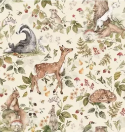 Janie and Jack Wallpaper-Cute Forest Animals Light Wallpaper multi