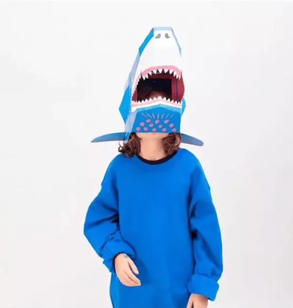 Janie and Jack Dress Up-3D Mask Shark blue