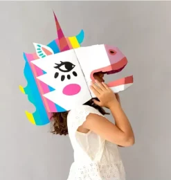 Janie and Jack Dress Up-3D Mask Unicorn pink