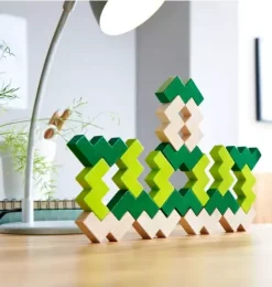 Janie and Jack Development Toys-3D Viridis Wooden Stacking Game multi-color