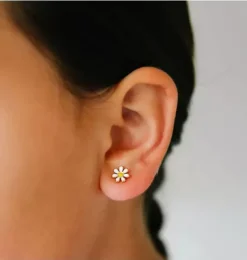 Janie and Jack Kids Accessories|Jewelry-Daisy Stud Earrings white