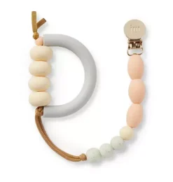 Janie and Jack Teethers And Bottles-Dandelion Arch Teether + Clip Set soft pink