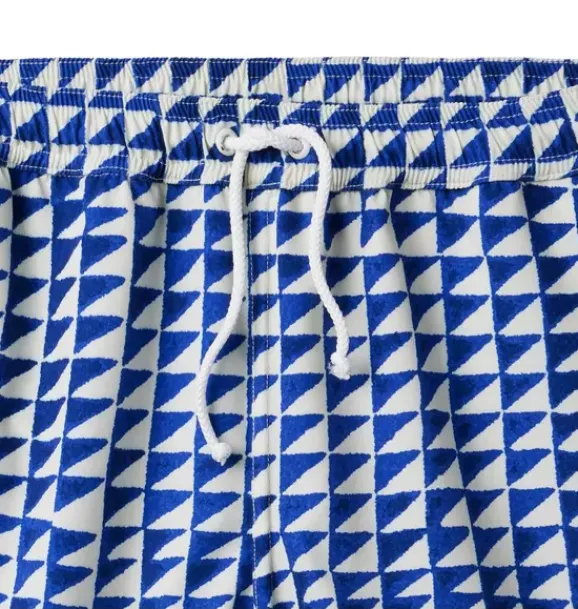 Janie and Jack Swim-Dawne Florine Men's Tile Print Swim Trunk blue delta tile print